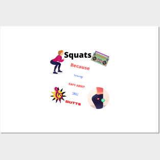 Squats motivational print Posters and Art